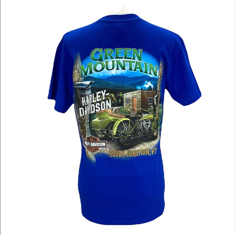 NWT HARLEY-DAVIDSON Blue Men’s/Unisex Short Sleeve Pocket Graphic Tee Shirt Sz S